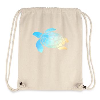 Sea Turtle Watercolor Blue - Sac à cordon recyclé Stanley/Stella - blanc naturel - Devant