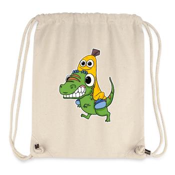 Böser Dinosaurier und süße Banane - Stanley/Stella recycelter Gym Bag - Naturweiß - Vorne