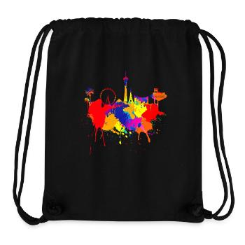 Las Vegas Skyline Nevada Bunte Farben Kunst Poker - Stanley/Stella recycelter Gym Bag - Schwarz - Vorne
