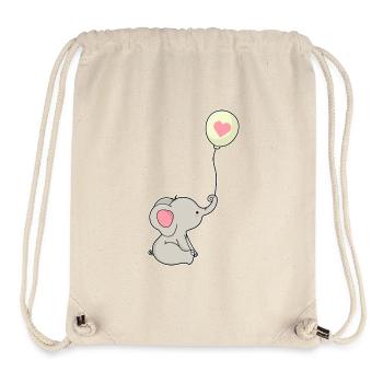 Ballon éléphant - Sac à cordon recyclé Stanley/Stella - blanc naturel - Devant