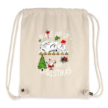 Happy Holidays with cat - Stanley/Stella Recycled Gym Bag - natural - Front