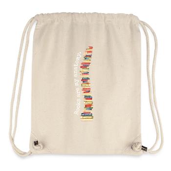 Livres Les livres sont mon rat de bibliothèque de la colonne vertébrale de l'anatomie - Sac à cordon recyclé Stanley/Stella - blanc naturel - Devant