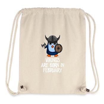 Les Vikings sont nés en février - Penguin Vikings - Sac à cordon recyclé Stanley/Stella - blanc naturel - Devant