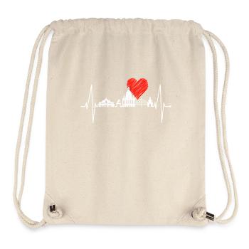 Dresden Skyline Heartbeat Dresden Heart Love Fan - Stanley/Stella Recycled Gym Bag - natural - Front
