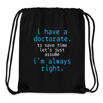 PhD Doctor - Stanley/Stella Recycled Gym Bag - black - Front