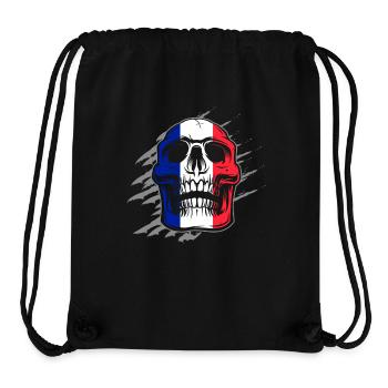Drapeau de la France Skull - Sac à cordon recyclé Stanley/Stella - noir - Devant