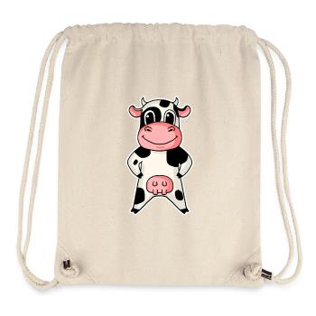 Vache agriculteur agriculture Illustration - Sac à cordon recyclé Stanley/Stella - blanc naturel - Devant