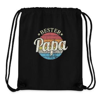 Meilleur papa 2021 fête des pères papa père Rétro Vintag - Sac à cordon recyclé Stanley/Stella - noir - Devant