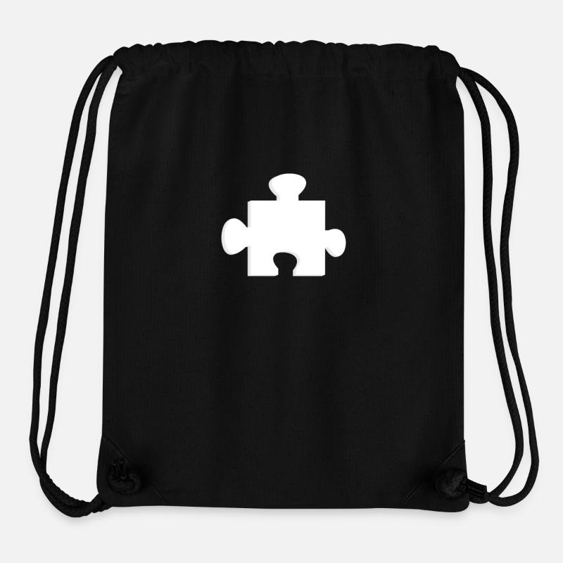 Solution de la reine de la reine du puzzle à pièces blanches - Sac à cordon recyclé Stanley/Stella - noir