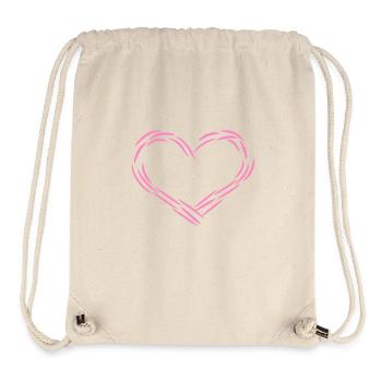 Heart Pink - Stanley/Stella Recycled Gym Bag - natural - Front