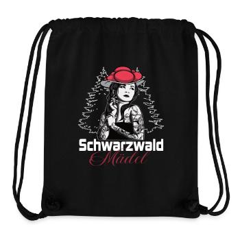 Modernes Schwarzwaldmädel mit Bollenhut - Stanley/Stella recycelter Gym Bag - Schwarz - Vorne