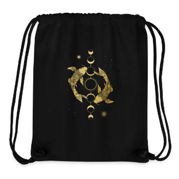 Koi Carpe lune phase lune soleil japonais poisson - Sac à cordon recyclé Stanley/Stella - noir - Devant
