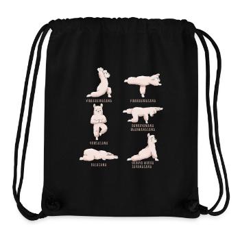 Yoga Lama Alpaka Yogaposen - Stanley/Stella recycelter Gym Bag - Schwarz - Vorne
