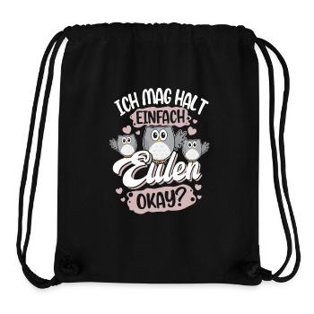 Ich Mag Halt Einfach Eulen Okay? - Stanley/Stella recycelter Gym Bag - Schwarz - Vorne
