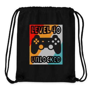 40th Birthday Gamer Level 40 unlocked - Stanley/Stella Recycled Gym Bag - black - Front