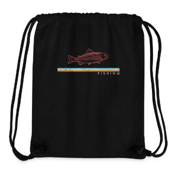 Pêche Rétro Truite Trout Pêche Vintage Pêche - Sac à cordon recyclé Stanley/Stella - noir - Devant