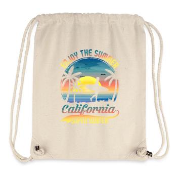Design de plage de surf californien - Sac à cordon recyclé Stanley/Stella - blanc naturel - Devant