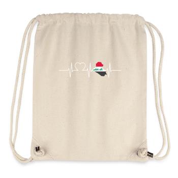 Iraq with heartbeat ECG Vintage Flag Iraq - Stanley/Stella Recycled Gym Bag - natural - Front