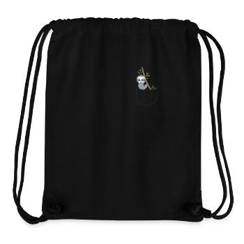 Brusttasche Bambus Süßer Panda Eukalyptus Tasche - Stanley/Stella recycelter Gym Bag - Schwarz - Vorne