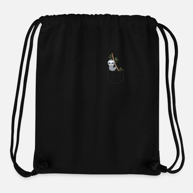 Brusttasche Bambus Süßer Panda Eukalyptus Tasche - Stanley/Stella recycelter Gym Bag - Schwarz
