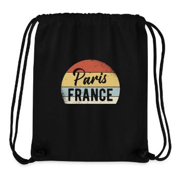 Paris France Tenue - Sac à cordon recyclé Stanley/Stella - noir - Devant
