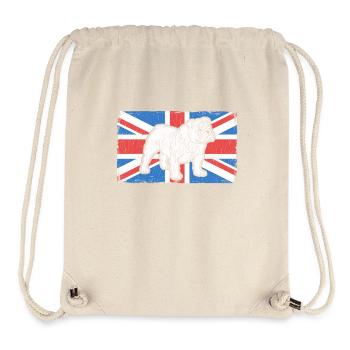 Bouledogue anglaise Chien English Bulldog Cadeau - Sac à cordon recyclé Stanley/Stella - blanc naturel - Devant