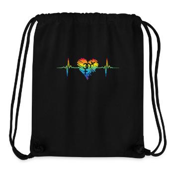 LGBTQ Regenbogen Herzschlag Weiblich Frau Pride - Stanley/Stella recycelter Gym Bag - Schwarz - Vorne