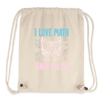 Math Kitty Cat J’adore Math et chats Professeur de mathématiques - Sac à cordon recyclé Stanley/Stella - blanc naturel - Devant