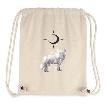 Wolf's Kunst mit Halbmond - Stanley/Stella recycelter Gym Bag - Naturweiß - Vorne