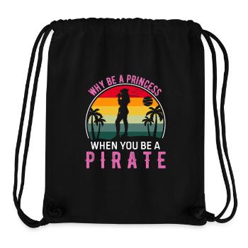 Pourquoi être une princesse pirate Citation amusante pour les pirates - Sac à cordon recyclé Stanley/Stella - noir - Devant