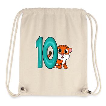 10 Jahre alt - 10. Geburtstag - Kindergeburtstag - Stanley/Stella recycelter Gym Bag - Naturweiß - Vorne