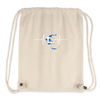 Grèce Herzschlag Flagge Vintage - Sac à cordon recyclé Stanley/Stella - blanc naturel - Devant