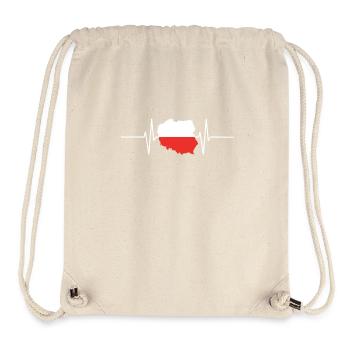 Pologne Battements de coeur Drapeau Vintage Pologne - Sac à cordon recyclé Stanley/Stella - blanc naturel - Devant