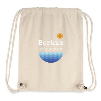 Borkum Koordinaten Insel Nordsee - Stanley/Stella recycelter Gym Bag - Naturweiß - Vorne