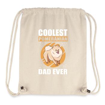 Zwergspitz Poméranie Papa Propriétaire de Chien Cadeau - Sac à cordon recyclé Stanley/Stella - blanc naturel - Devant