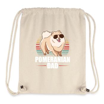 Zwergspitz Poméranie Papa Propriétaire de Chien Cadeau - Sac à cordon recyclé Stanley/Stella - blanc naturel - Devant
