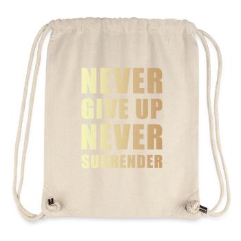 Never give up never surrender - Stanley/Stella recycelter Gym Bag - Naturweiß - Vorne
