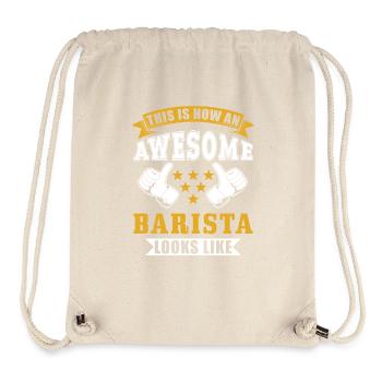 Cadeau Barista - Sac à cordon recyclé Stanley/Stella - blanc naturel - Devant