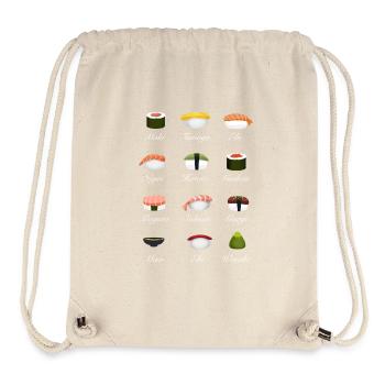 sushi kit overview menu japan manga food - Stanley/Stella Recycled Gym Bag - natural - Front