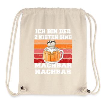 lustiges "der 2 Kisten machbar Nachbar" Motiv - Stanley/Stella recycelter Gym Bag - Naturweiß - Vorne