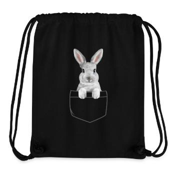 Rabbit Easter Flowers Rabbit Dad - Stanley/Stella Recycled Gym Bag - black - Front