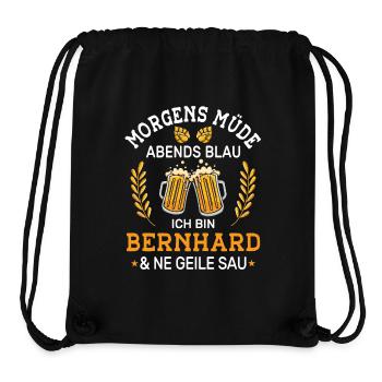 Morgens Müde Abends Blau Bernhard Vornamen Outfit - Stanley/Stella recycelter Gym Bag - Schwarz - Vorne