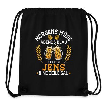 Morgens Müde Abends Blau Jens Vornamen Outfit - Stanley/Stella recycelter Gym Bag - Schwarz - Vorne