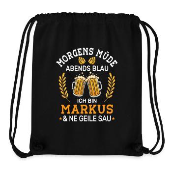 Morgens Müde Abends Blau Markus Vornamen Outfit - Stanley/Stella recycelter Gym Bag - Schwarz - Vorne