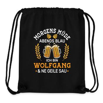 Morgens Müde Abends Blau Wolfgang Vornamen Outfit - Stanley/Stella recycelter Gym Bag - Schwarz - Vorne