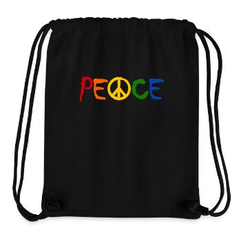 PAIX - avec le A comme symbole de paix Signe de paix - Sac à cordon recyclé Stanley/Stella - noir - Devant