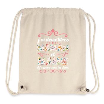 J’ai Deux Titres Maman Et Mamie - Sac à cordon recyclé Stanley/Stella - blanc naturel - Devant