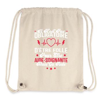Obligatoire D'être Folle Pour Être Aide-soignante - Sac à cordon recyclé Stanley/Stella - blanc naturel - Devant