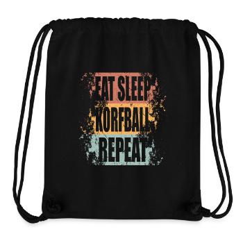 Korfball Manger Dormir Répéter - Sac à cordon recyclé Stanley/Stella - noir - Devant