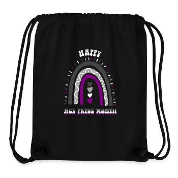 Happy Ace Pride Mois Asexuel Boho Rainbow - Sac à cordon recyclé Stanley/Stella - noir - Devant